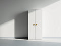 Armarios de 2 puertas - panel de madera 80 x 40 x 180 cm - blanco-dorado - diseño minimalista para almacenaje
