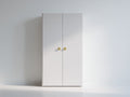 Armarios de 2 puertas - panel de madera 100 x 50 x 190 cm - blanco-dorado - diseño minimalista para almacenaje