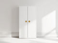 Armarios de madera de ingeniería 80x40x180 cm - blanco y dorado - 2 puertas estilo moderno