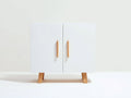 Armarios 90 x 40 x 90 cm - blanco y madera natural - diseño compacto de dos puertas