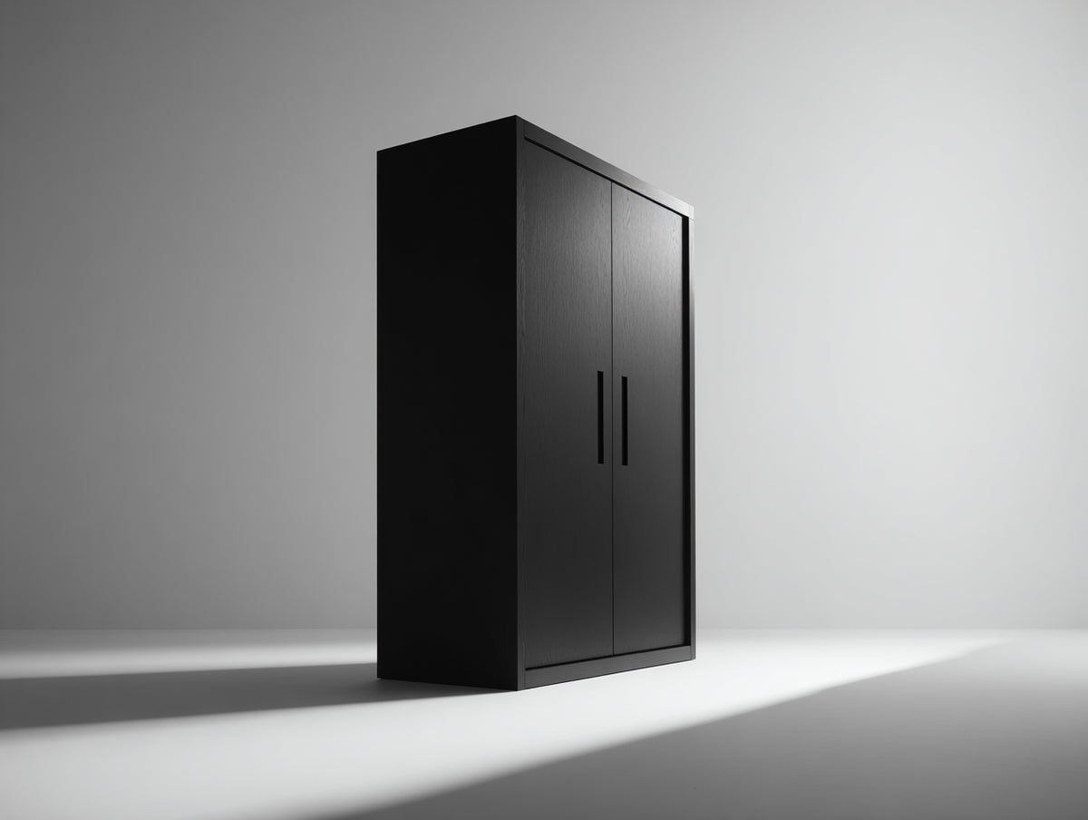 Armarios de 2 puertas de madera de ingeniería 100x55x200 cm - Negro - Diseño moderno minimalista