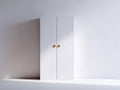 Armarios de 2 puertas en madera de ingeniería 80x50x180 cm - blanco y dorado - diseño compacto para dormitorio