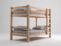 Literas de madera maciza 205x100x165 cm - madera natural - 2 camas con escalera y barandillas