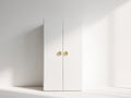 Armarios de madera de ingeniería 80x40x180 cm - blanco y dorado - 2 puertas diseño moderno